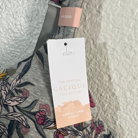 Gray floral Cacique bra. 46 DDD. NWT. - Picture 2 of 3